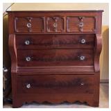 MB - Antique Mahogany American Empire Style Chest of Drawers