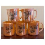 MB - Vintage Fire King Egg Nog Lusterware Bowl with 5 Mugs Set