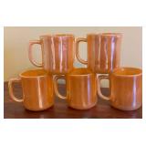 MB - Vintage Fire King Egg Nog Lusterware Bowl with 5 Mugs Set