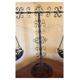 MB - Vintage Wrought Iron Hanging-Basket Scale with Decorative Scrollwork