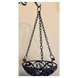 MB - Vintage Wrought Iron Hanging-Basket Scale with Decorative Scrollwork