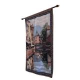 LR - Tapestry Wall Hanging - European Village Scene