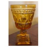 MB - Vintage Indiana Glass Colony Park Lane Amber Stemware - 7 Glasses