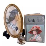 MB - Vintage Harrison Fisher Vanity Fair Print, Vanity Fair Book & Perfume Bottle