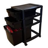 MB - Black 3-Drawer Rolling Storage Cart