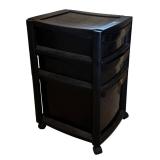 MB - Black 3-Drawer Rolling Storage Cart