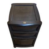 MB - Black 3-Drawer Rolling Storage Cart