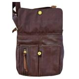 MB - Fossil Leather Crossbody Handbag