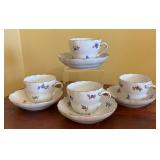 LR - Petite Meissen Vintage Floral Tea Set - Cups, Saucers, Sugar Bowl, Creamer, Pitcher, Platter