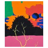 MB - Original Bright Abstract Landscape Unframed Painting