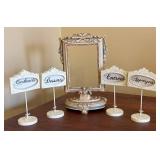 MB - Vintage Frame with Table Marker Set - Cocktails, Desserts, Entrees, Appetizers