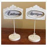 MB - Vintage Frame with Table Marker Set - Cocktails, Desserts, Entrees, Appetizers