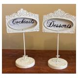 MB - Vintage Frame with Table Marker Set - Cocktails, Desserts, Entrees, Appetizers