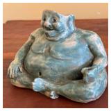 MB - Blue Glazed Ceramic Vintage Figurine