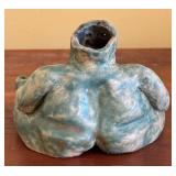 MB - Blue Glazed Ceramic Vintage Figurine