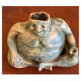 MB - Blue Glazed Ceramic Vintage Figurine
