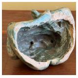 MB - Blue Glazed Ceramic Vintage Figurine