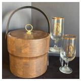 MB - Vintage Ice Bucket Set with Coors Light Stemware