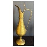 MB - Vintage Brass Ewer & Vase Set with Oil Candle Lamp Base