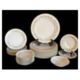 K - Vintage Noritake Elmhurst Floral China Dinner Plates & Bowl