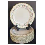 K - Vintage Noritake Elmhurst Floral China Dinner Plates & Bowl