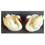 MB - Two Goebel Vintage Swan Candle Holders