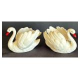 MB - Two Goebel Vintage Swan Candle Holders