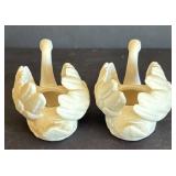 MB - Two Goebel Vintage Swan Candle Holders
