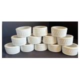 LR - Platters, Bowl and Napkin Rings by Gibson, California Pottery and More