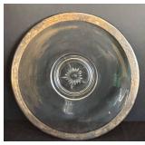 MB - Vintage Metallic Rimmed Platter, Bowl and Glasses