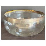 MB - Vintage Metallic Rimmed Platter, Bowl and Glasses