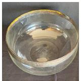 MB - Vintage Metallic Rimmed Platter, Bowl and Glasses