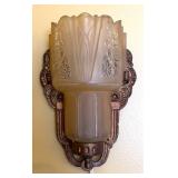 LR - Vintage Art Deco Wall Sconce with Frosted Glass Slip Shade