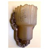 LR - Vintage Art Deco Wall Sconce with Frosted Glass Slip Shade