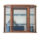 LR - Wall Mounted Curved Glass Display Cabinet Curio Cabinet