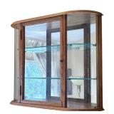 LR - Wall Mounted Curved Glass Display Cabinet Curio Cabinet