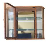 LR - Wall Mounted Curved Glass Display Cabinet Curio Cabinet