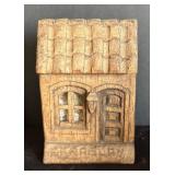 DR - Wooden Folk Art House Front Decor and Figurines