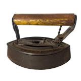 LR - Vintage Cast Iron Irons, Iron Stands and Ornate Trivet