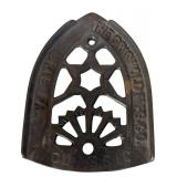 LR - Vintage Cast Iron Irons, Iron Stands and Ornate Trivet