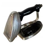 LR - Vintage Cast Iron Irons, Iron Stands and Ornate Trivet