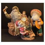 LL - Three Santa Claus Figurines