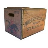 LL - Budweiser Centennial Beer Case 1876-1976 Reproduction Wooden
