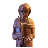 LL - Vintage Ecuadorian Hand Carved Wooden Statue