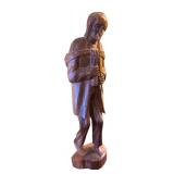 LL - Vintage Ecuadorian Hand Carved Wooden Statue