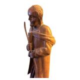 LL - Vintage Ecuadorian Hand Carved Wooden Statue