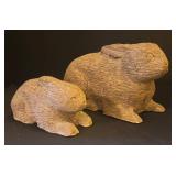 LL - Two Bunny Figurines