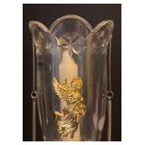 LL - Two Snowman Figurines with Crystal Candle Holder
