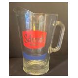 LL - Schmidt Beer Vintage Glass Pitcher