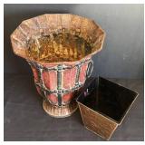LR - Decorative Ceramic Vase and Metal Planter